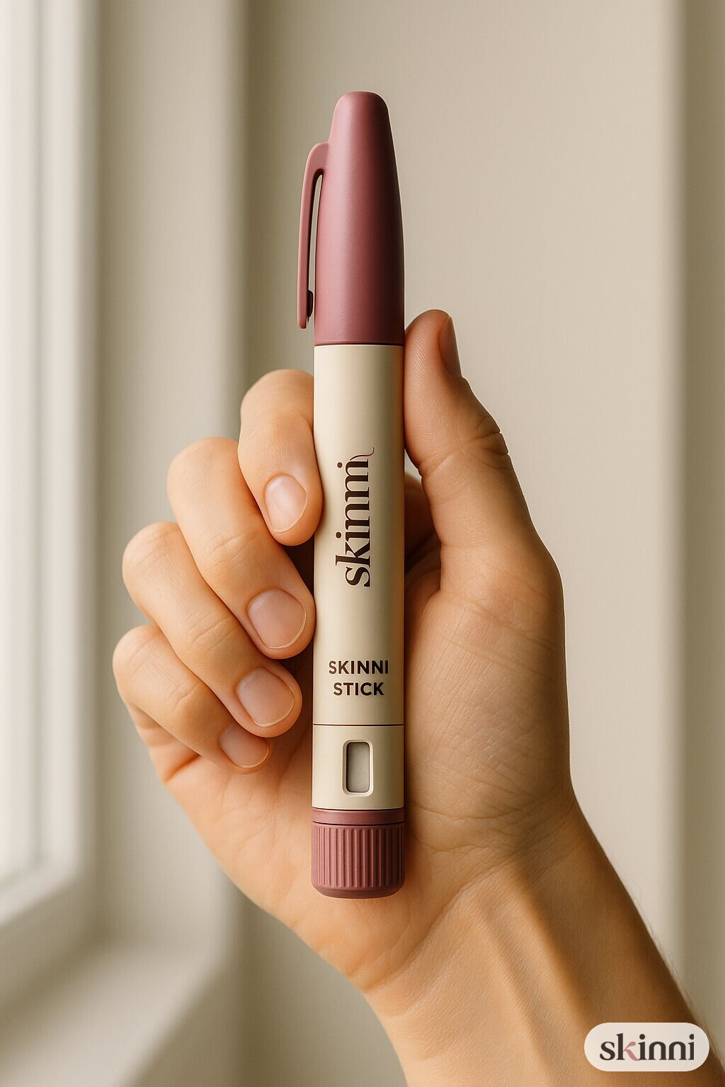A Skinni Stick held up to warm afternoon light.